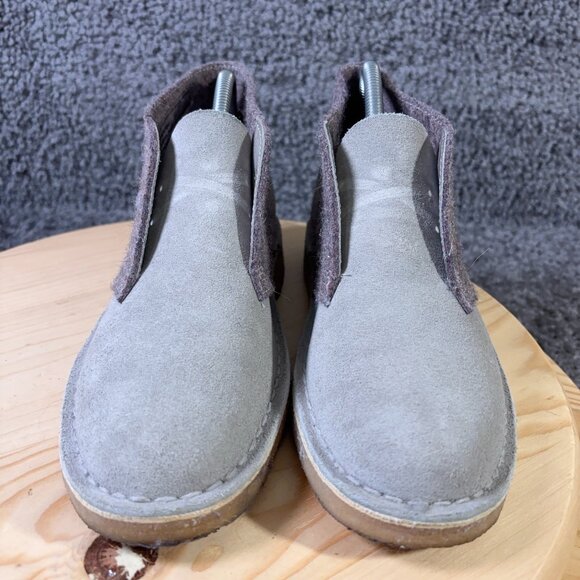 Clarks Originals Desert Boots Womens Size 7.5 Suede Felt Gray Ankle Chukka - Picture 2 of 9